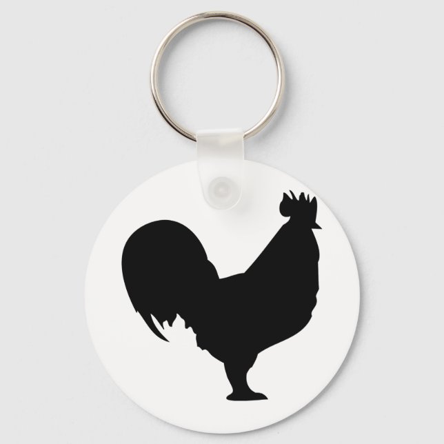 black rooster icon keychain (Front)