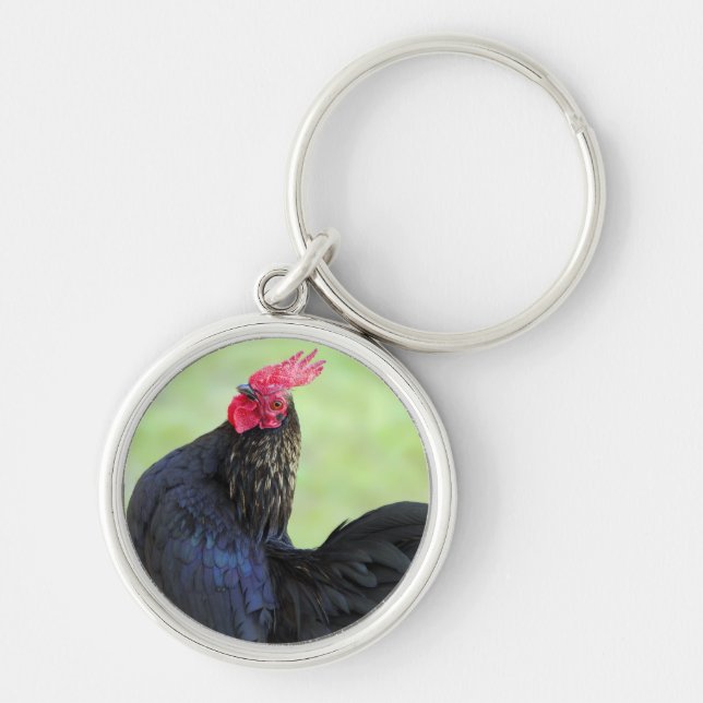 Black Rooster Keychain (Front)