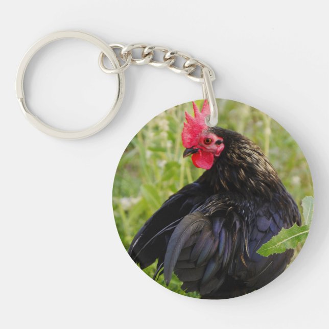 Black Rooster Keychain (Front)