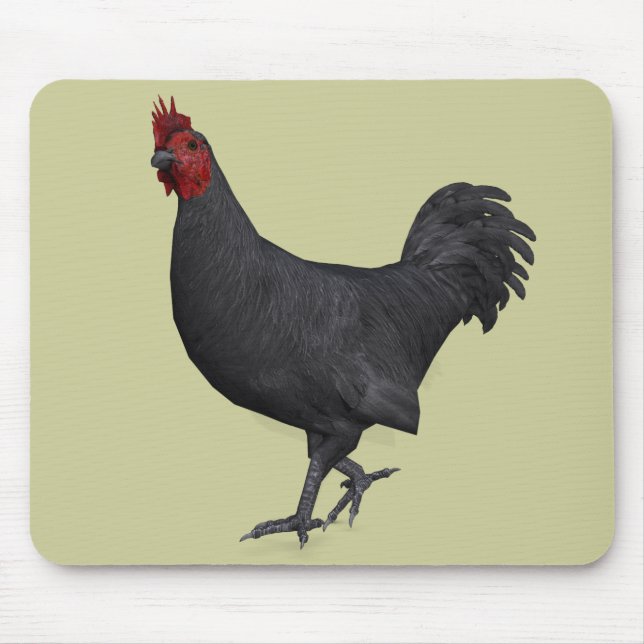 Black Rooster Mouse Pad (Front)