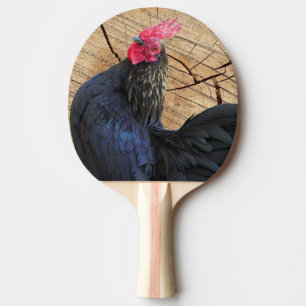 Black Rooster Ping Pong Paddle