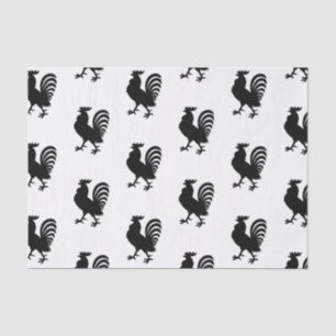 Black Rooster Silhouette Tissue Paper