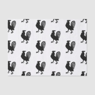 Black Rooster Silhouette Tissue Paper