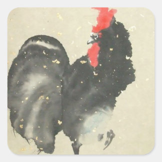 Black Rooster Stickers
