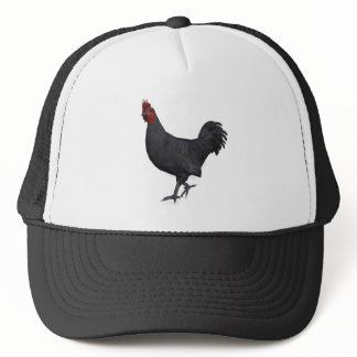 Black Rooster Trucker Hat