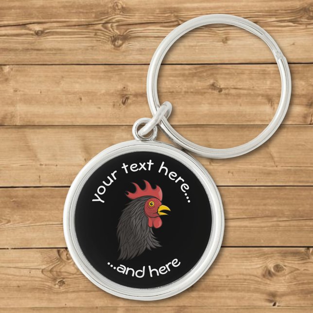 Black Rooster's Head Keychain (Creator Uploaded)