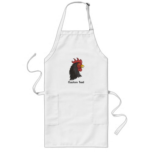 Black Roosters Head Long Apron