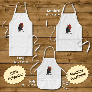 Black Rooster's Head Long Apron