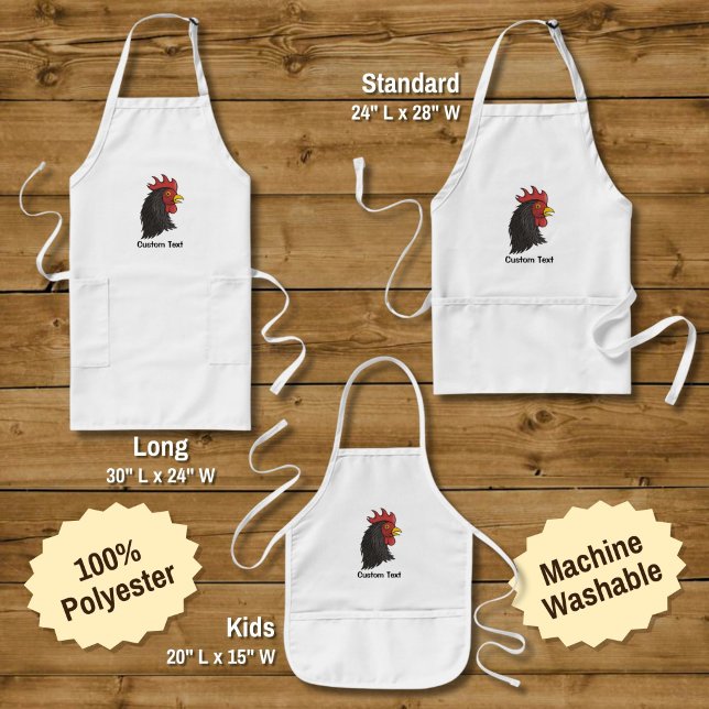 Black Rooster's Head Long Apron (Creator Uploaded)