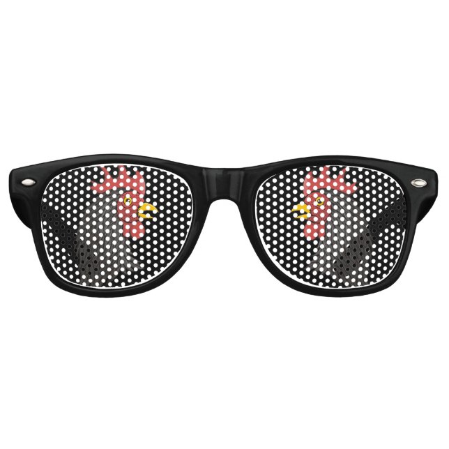 Black Rooster's Head Retro Sunglasses (Front)