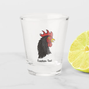 Black Rooster's Head Shot Glass
