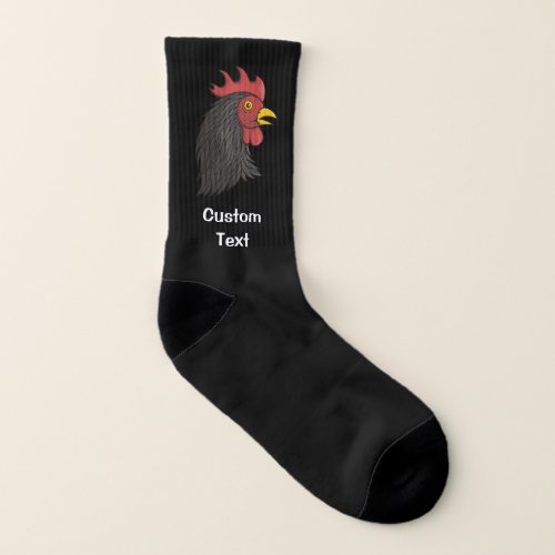 Black Roosters Head Socks