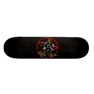 Black Rose and Pentagram Skateboard