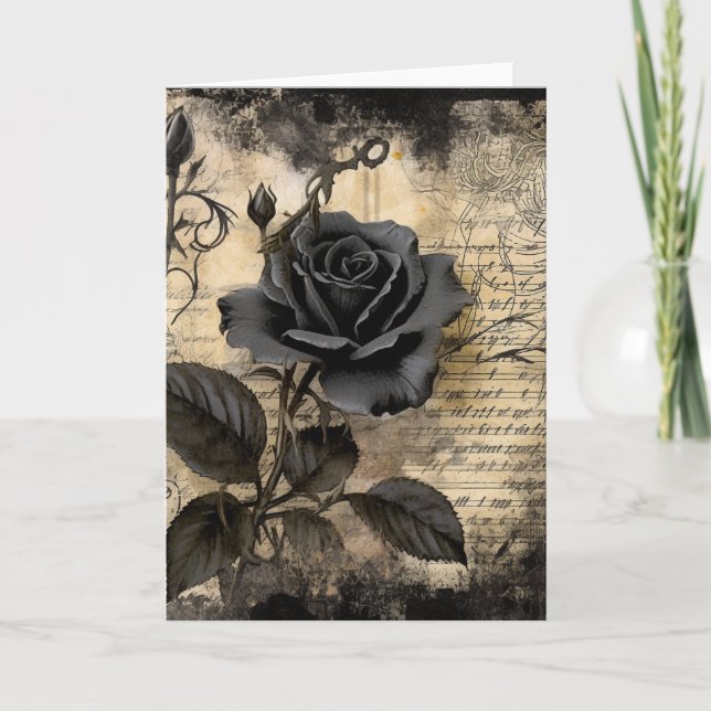Black Rose Blank Card (Front)
