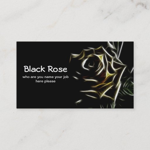 Customizable black rose business card