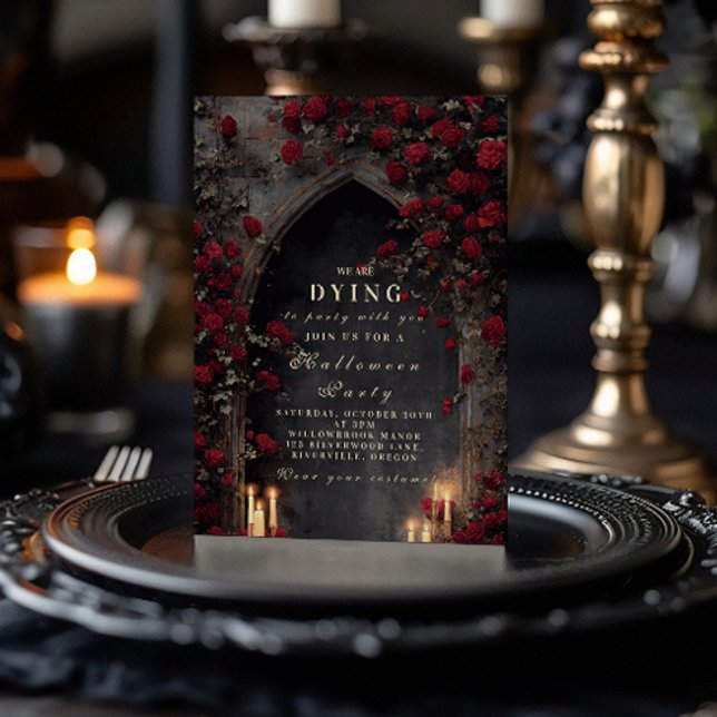 Black Rose Cathedral Gothic Masquerade Invitation (Creator Uploaded)