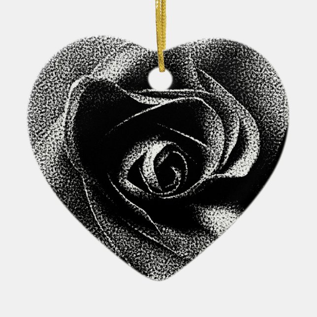 BLACK ROSE CERAMIC ORNAMENT (Front)