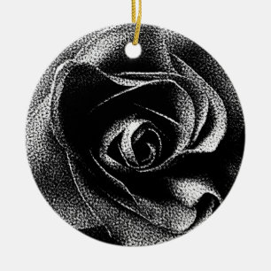 BLACK ROSE CERAMIC ORNAMENT