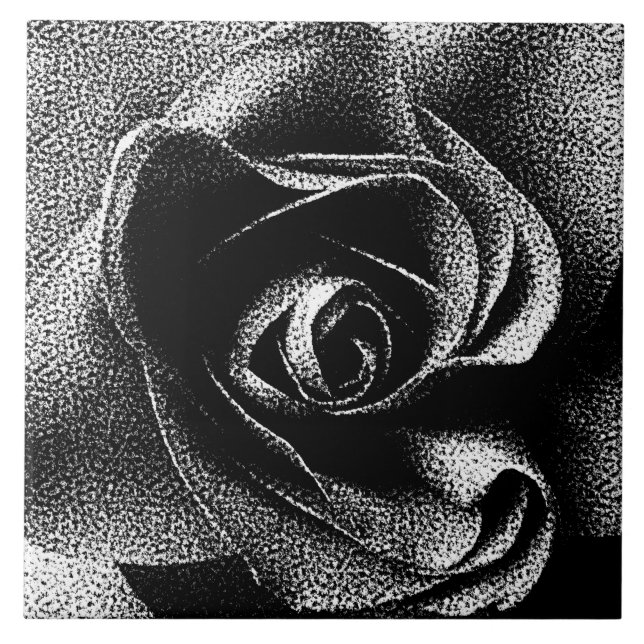 BLACK ROSE CERAMIC TILE (Front)