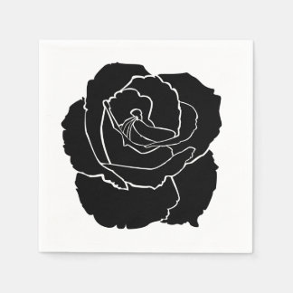 Black Rose Cocktail Napkins - Wedding Dinner Party