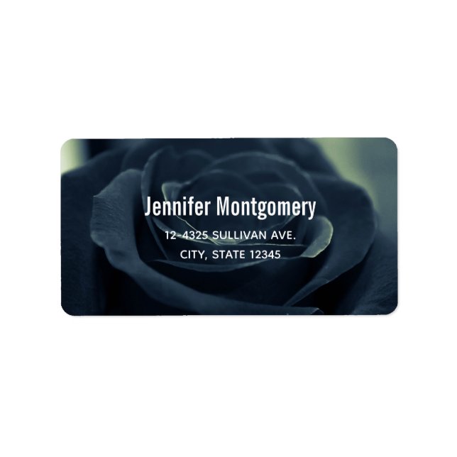 Black Rose Dark Gothic Flower Photo Label (Front)