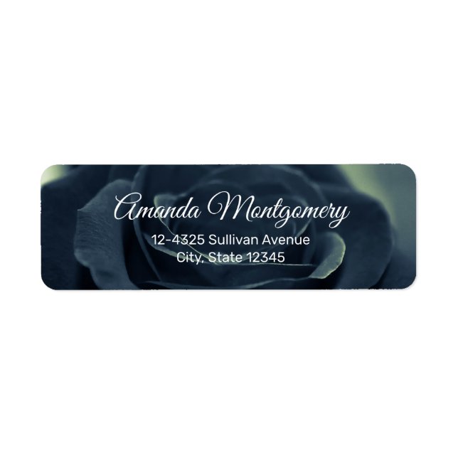 Black Rose Dark Gothic Flower Photo Label (Front)