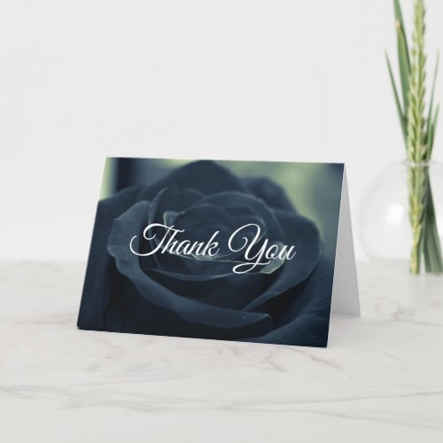 Black Rose Dark Gothic Flower Photo Thank You Card