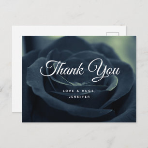 Black Rose Dark Gothic Flower Photo Thank You Postcard