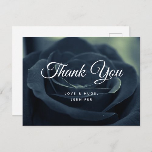 Black Rose Dark Gothic Flower Photo Thank You Postcard