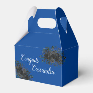 Black Rose Dark Gothic Graduation Party Blue Favor Boxes