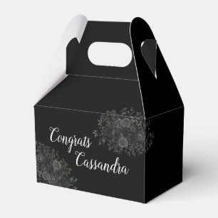Black Rose Dark Gothic Graduation Party Favor Boxes