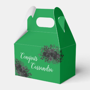 Black Rose Dark Gothic Graduation Party Green Favor Boxes