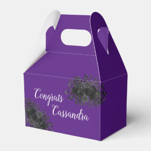 Black Rose Dark Gothic Graduation Party Purple Favor Boxes