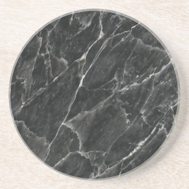 Black Rose Decorative Stone - Veins & Character Sandstone Coaster (Front)