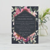 BLACK ROSE FLORAL DRIVE BY BRIDAL SHOWER INVITE (Standing Front)
