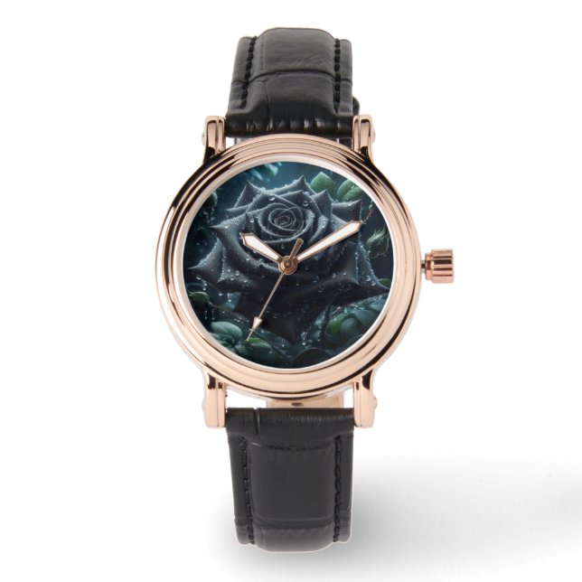 Black Rose Floral Watch (Front)