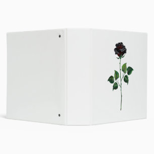 Black rose flower 3 ring binder