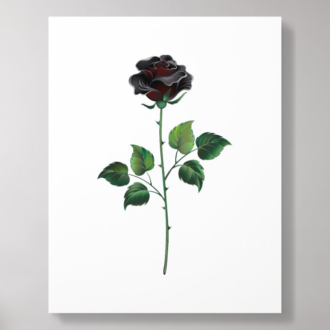 Black rose flower acrylic photo tile (Front Set)