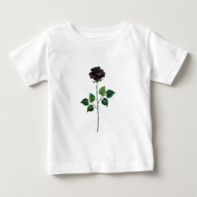 Black rose flower baby T-Shirt (Front)