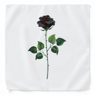 Black rose flower bandana