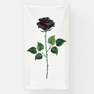 Black rose flower banner