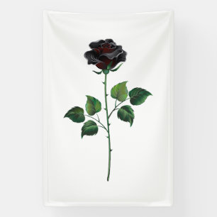 Black rose flower banner