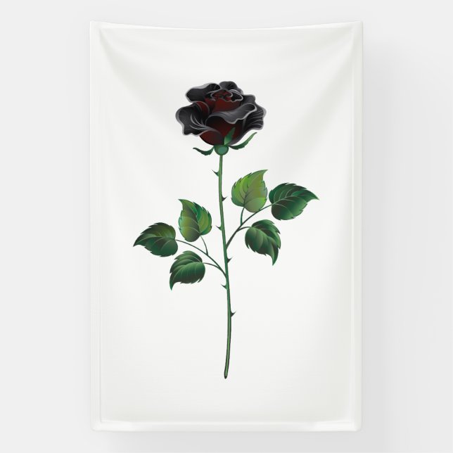 Black rose flower banner (Vertical)