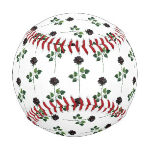 Black rose flower baseball
