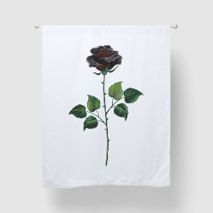Black rose flower blackout curtains