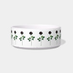 Black rose flower bowl<br><div class="desc">Symbolic,  artistically drawn black rose with green stems and leaves on white background. Black rose.</div>