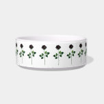 Black rose flower bowl<br><div class="desc">Symbolic,  artistically drawn black rose with green stems and leaves on white background. Black rose.</div>