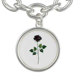 Black rose flower bracelet