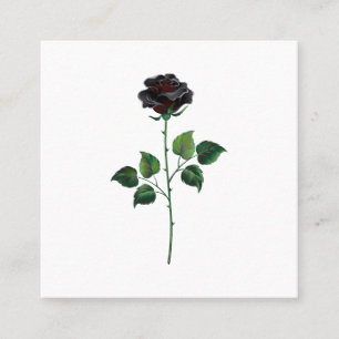 Black rose flower calling card
