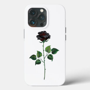 Black rose flower iPhone 13 pro case